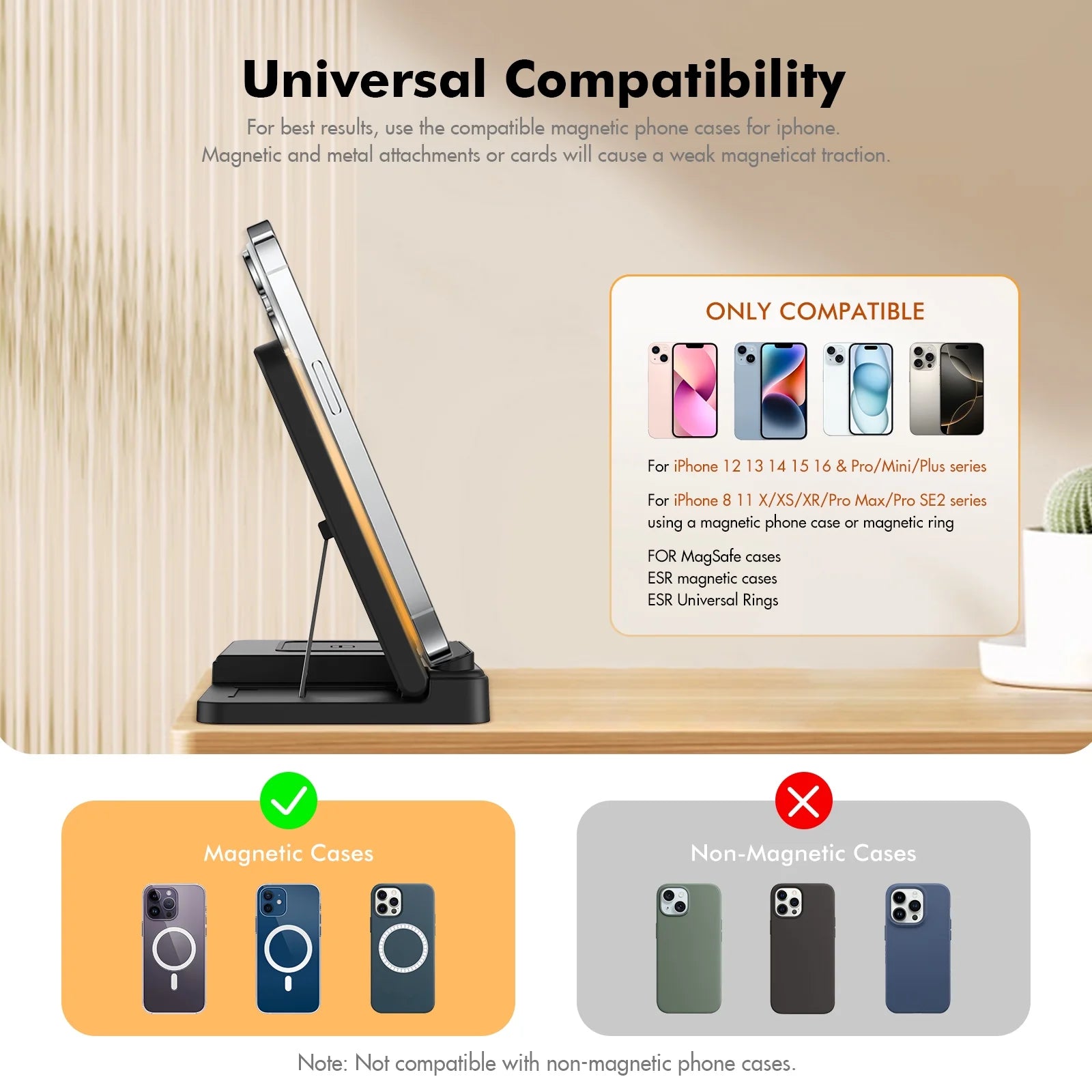 3 in 1 Wireless Charger, Foldable and Portable Charging Station, Fast Charging Stand for Iphone 16 15 14 13 12 11 Pro Max XS XR X 8, Compatible with Iwatch Series and Airpods 3 2 Pro