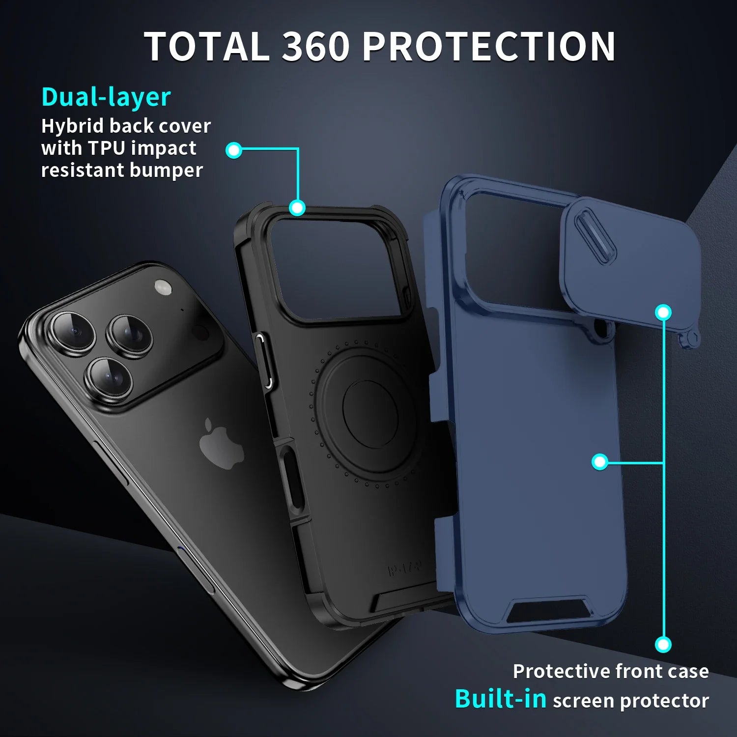 Anti-Collision Shockproof Case for  17 Pro Max 17Air 17Pro 16E Cover Slide Camera Protective Cases for  17 Air Cover