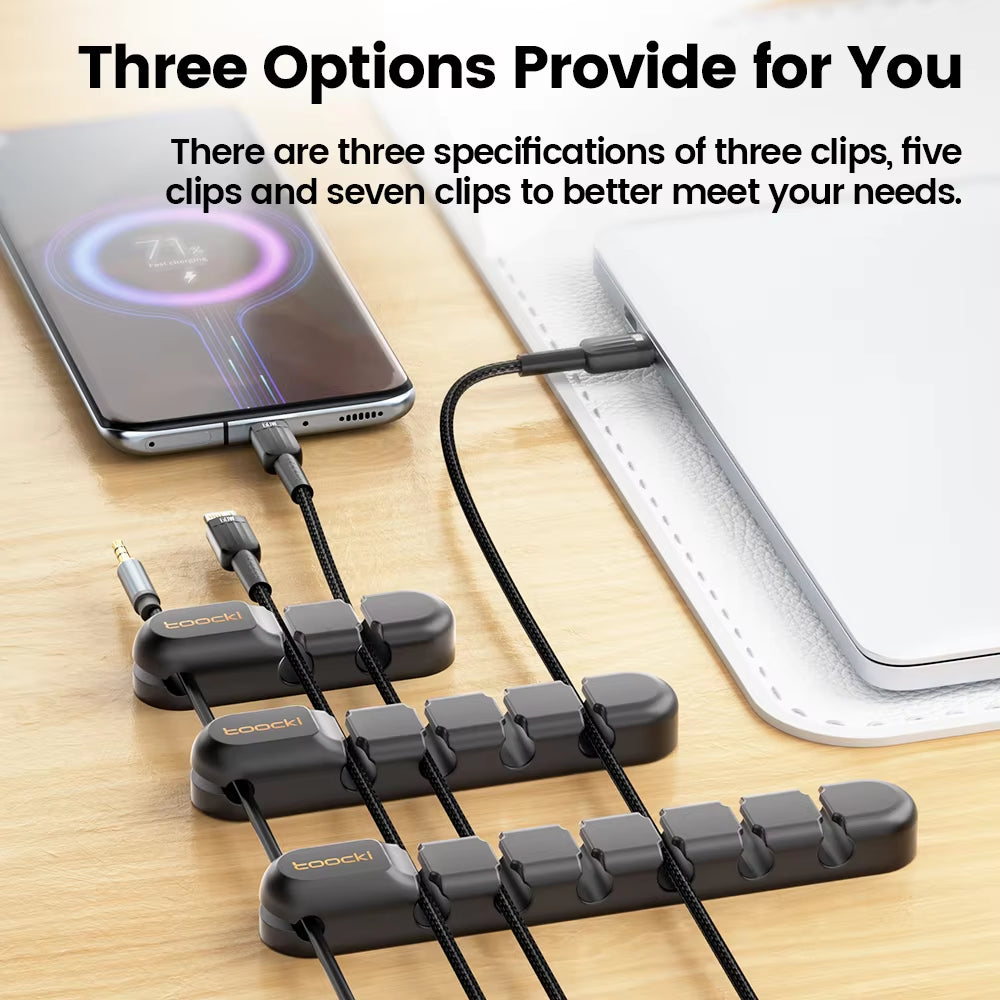 Cable Organizer 3 5 7 Hole Cables Winder Flexible Wire Management Clips for Cable Clearance Cord Protector for Chargers