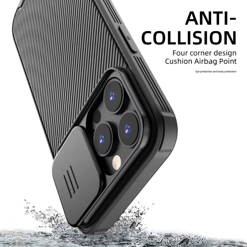 Magnetic Case for Iphone 17 16 16E 15 14 13 12 11 Pro Max Push Window Protection Lens Cover