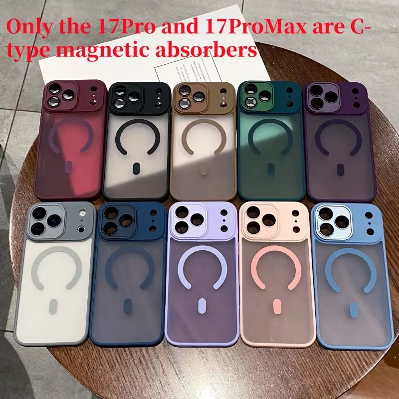 Original Matte Translucent Lens Protect Magsafe Phone Case for  17 17 Air 17Pro 17 Pro Max Magnetic Wireless Charge Cover